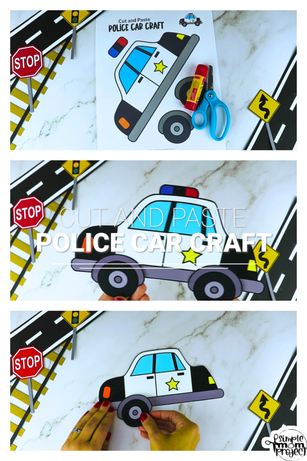 Police Car Cut and Paste Craft Simple Mom Project Store