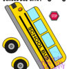 Printable School Bus Craft Transportation Vehicle Template for Kids, Preschool, Toddlers, Kindergarten 14