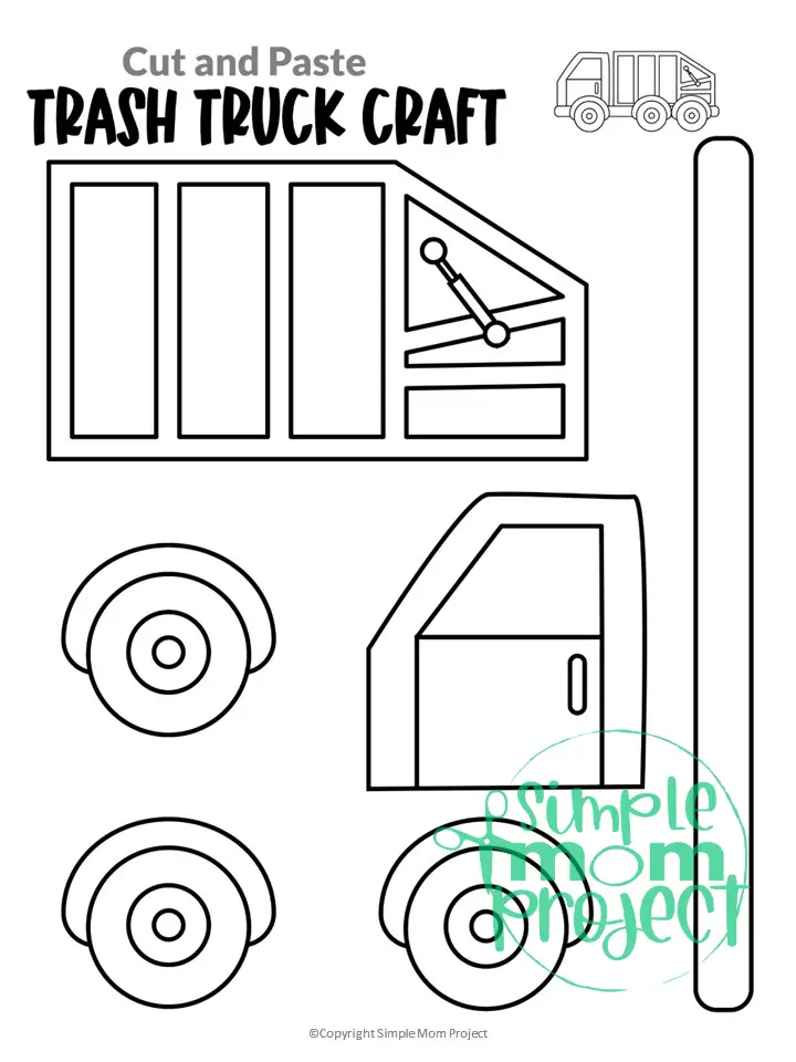 Trash Printable Truck Cut and Paste Craft Template – Simple Mom Project Store trash-printable-truck-cut-and-paste-craft-template-simple-mom-project-store