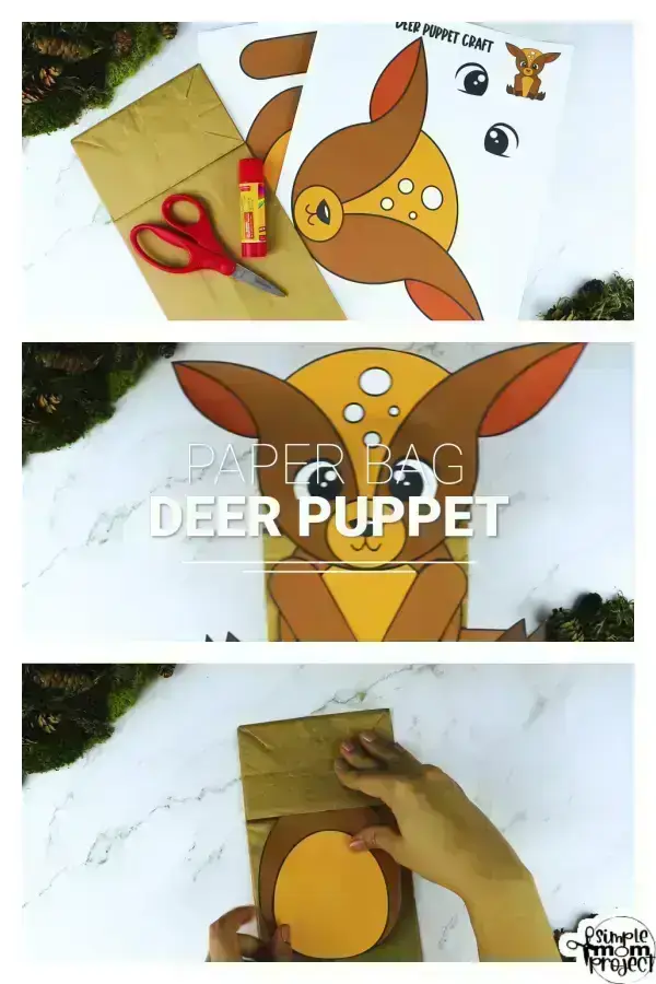 Printable Woodland Animal Deer Paper Bag Puppet Craft