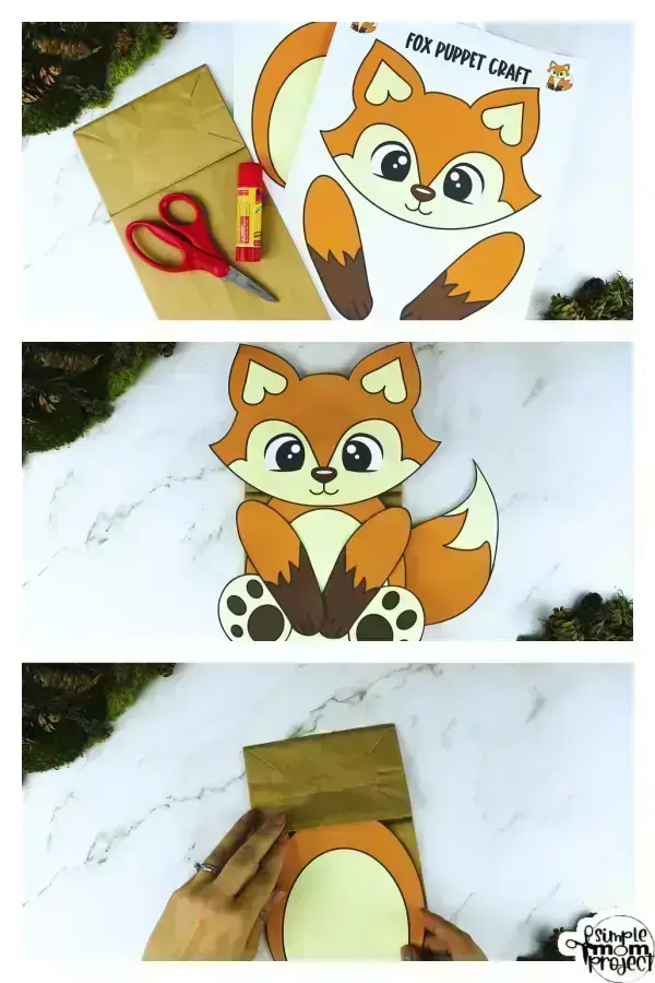 Printable Woodland Animal Fox Paper Bag Puppet Craft
