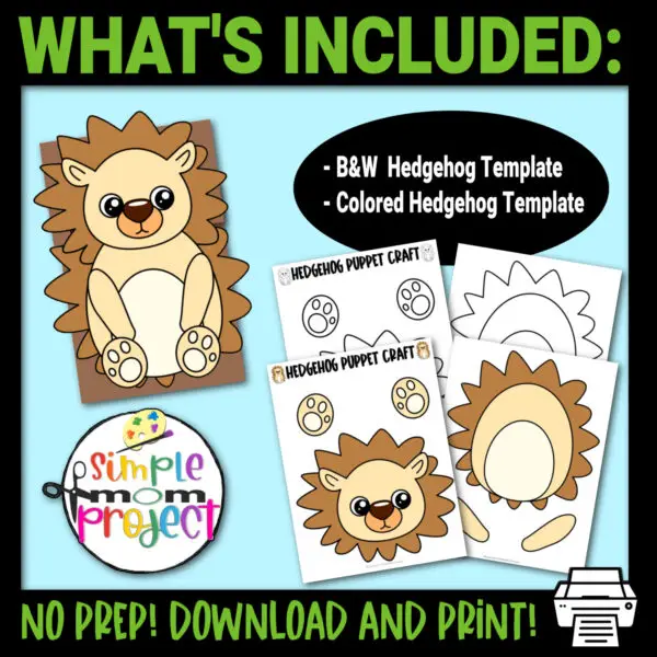 Are you searching for fun preschool activities to teach the letter H? Making these cute, diy hedgehog paper bag puppets are the ideal paper craft projects for toddler, preschool and kindergarten kids. It’s easy to assemble and kids will love making it! Click now to purchase your hedgehog template today!