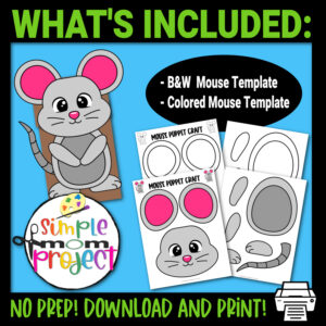 Do your kids love Mickey Mouse and Minnie Mouse? Then they will surely enjoy making this printable mouse shape craft into fun paper bag animal puppets! This mouse hand puppet template is great to use for teaching the letter M. Click now to purchase your mouse puppet printable template today!