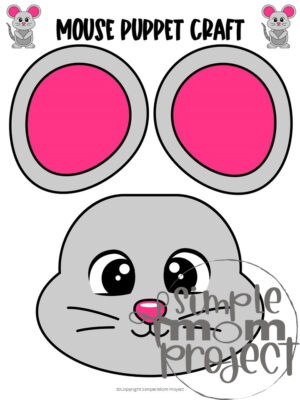 Mouse Paper Bag Puppet Craft Template - Simple Mom Project Store
