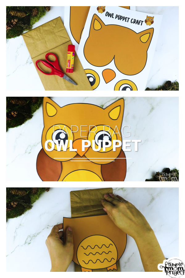 Printable Woodland Animal Owl Paper Bag Puppet Craft 15