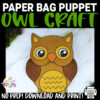 Are you searching for a basic snowy owl template to turn into fun paper bag cartoon owl animal puppets for your kids? This easy printable owl template is perfect for your bird lesson plans, woodland animal puppet shows and owl themed decorations. Click now to purchase your own barn owl template today!