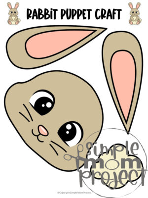 Rabbit Paper Bag Puppet Craft Template - Simple Mom Project Store