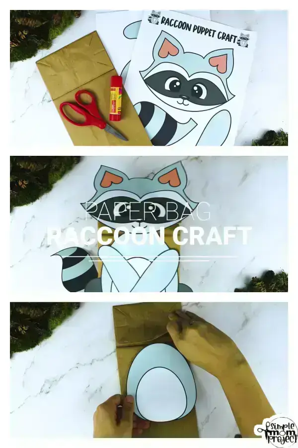 Printable Woodland Animal Raccoon Paper Bag Puppet Craft 18