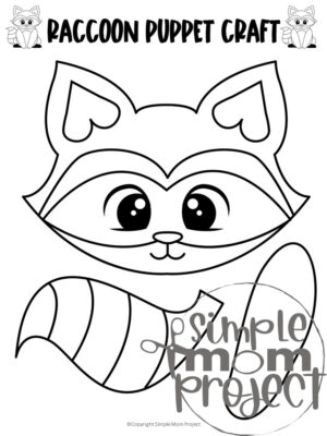 Raccoon Paper Bag Puppet Craft Template - Simple Mom Project Store