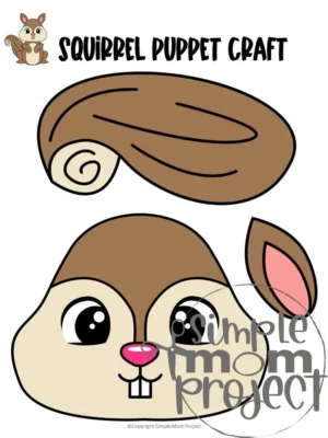 Are you looking for simple printable squirrel paper bag puppet templates for your kids? This printable squirrel hand puppet is so easy to assemble and kids will love using it for a woodland animal puppet show. Click to purchase your own squirrel template and see how this squirrel eats their favorite acorn!