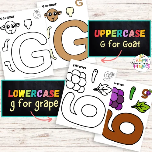 Looking for easy and fun alphabet crafts? Check out these letter G templates that are simple enough for young children! The package includes both black & white and colorful cut-and-paste templates, featuring a funky giraffe and a grape drawing. These crafts are enjoyable and educational, encouraging creativity. Kids can cut, glue, and personalize their creations with colors and decorations. Ideal for quality time at home or in classrooms, grab your letter G template set and let the artistic fun begin!