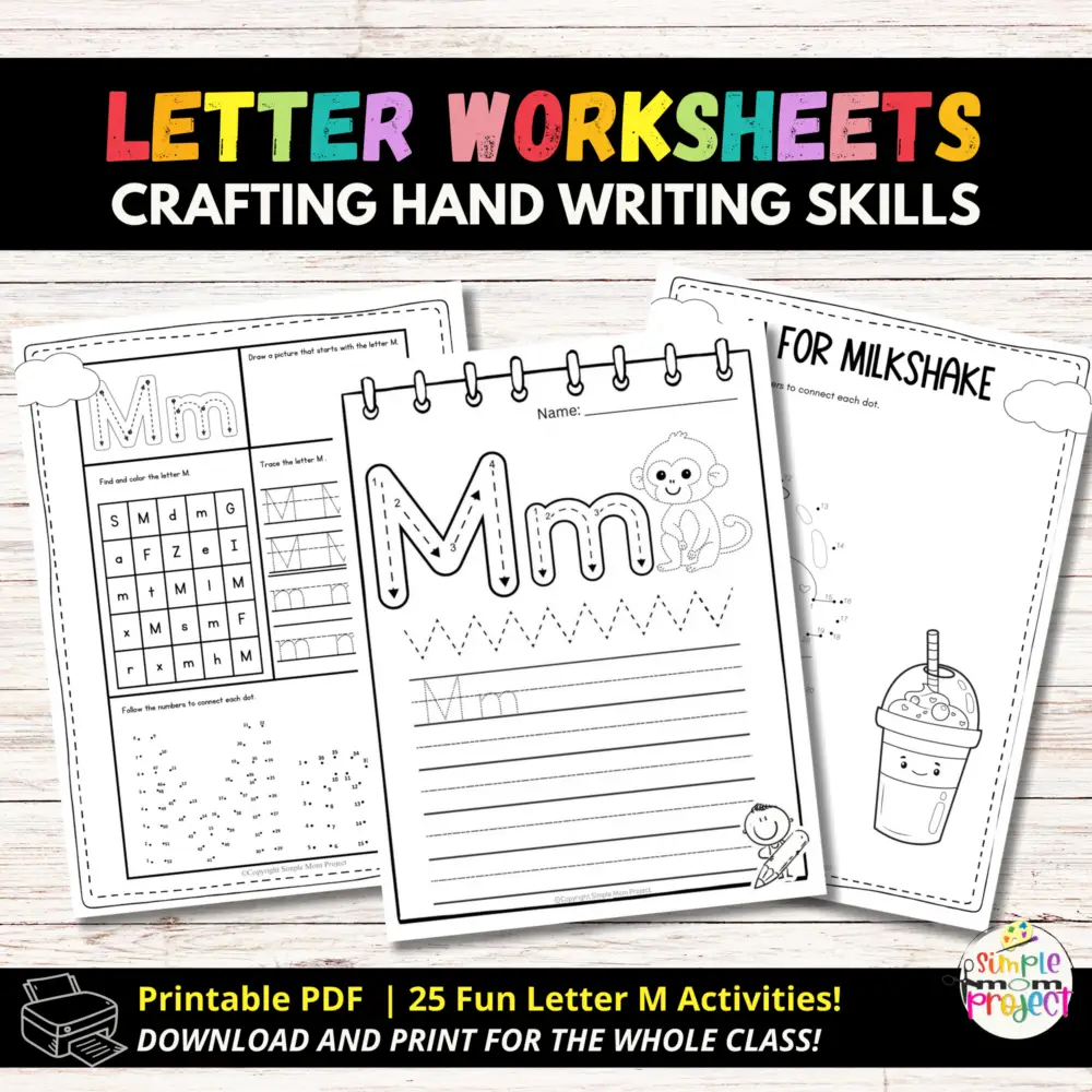 When kids are indoors, spark their creativity with printable letter M craft templates and worksheets! These templates allow for crafting decorations, puppets, and learning tools using simple supplies. The bundle includes coloring pages and cut-and-paste options, perfect for family bonding and creating memories. Kids can cut out shapes and decorate their letter M masterpieces with various materials. This hassle-free activity promotes joy at home or in the classroom. Grab your letter M printable activity book today!