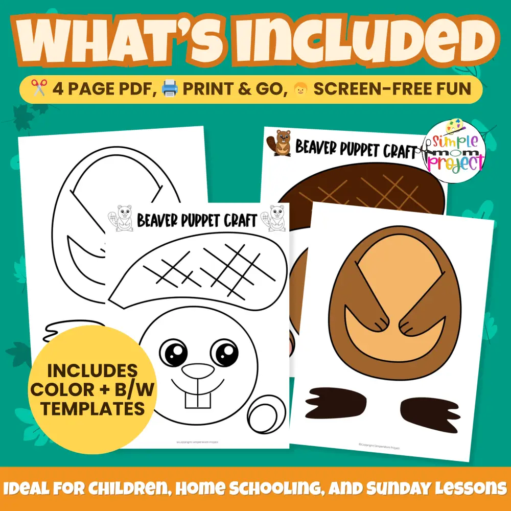 This easy printable beaver craft is a great hands-on project for little learners! Just print, cut, glue, and play — ideal for homeschool or classroom fun. 🌿🎨 #PrintableCrafts #HomeschoolCrafts #BeaverCraft