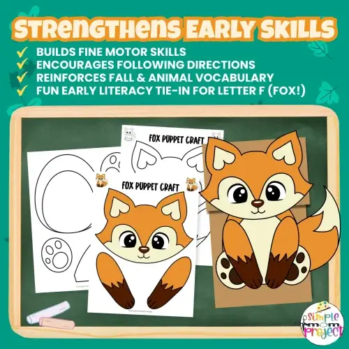 Kids will love making their own Fox Paper Bag Puppet! Great for classrooms, homeschool lessons, or forest-themed pretend play. 🧡🦊 #PaperBagPuppet #AnimalActivities #KindergartenCrafts