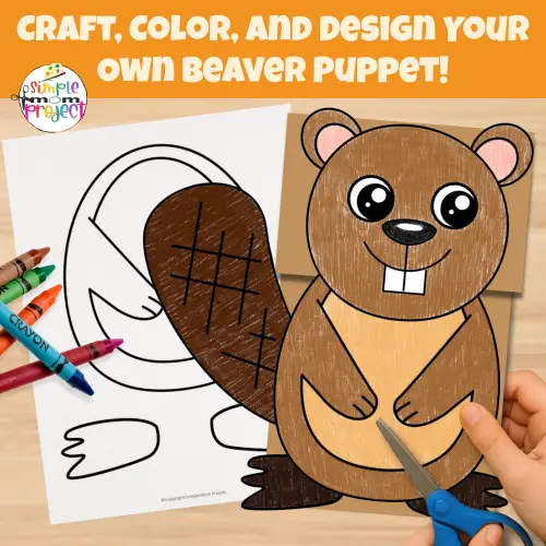 Let your kids explore creativity with this printable beaver puppet craft! A perfect mix of learning and play for teachers, parents, and homeschoolers. 🎨✂️ #KidsCraftIdeas #WoodlandAnimals #KindergartenFun