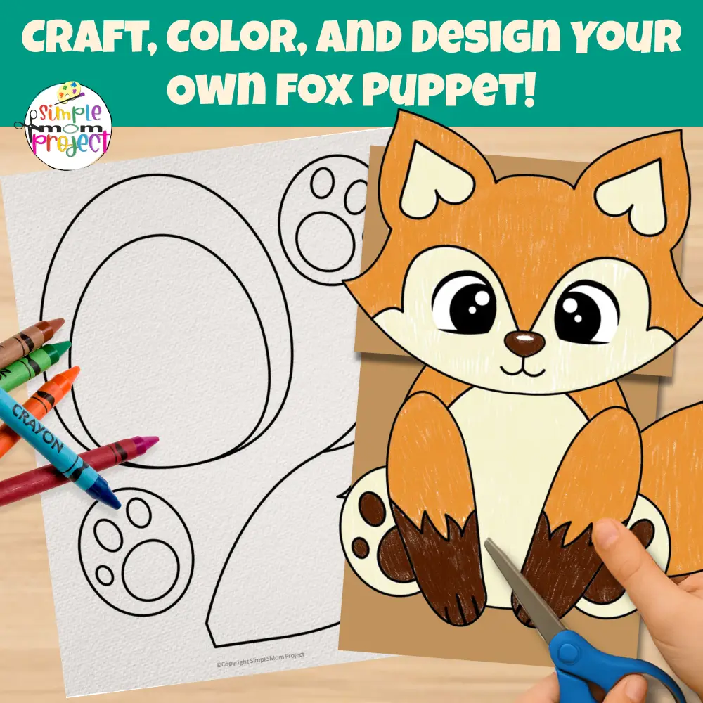 This Printable Fox Craft is a classroom favorite! Perfect for woodland animal units, art centers, and imaginative play. 🌲🎨 #KidsCraftIdeas #PrintablePuppet #HomeschoolCraft