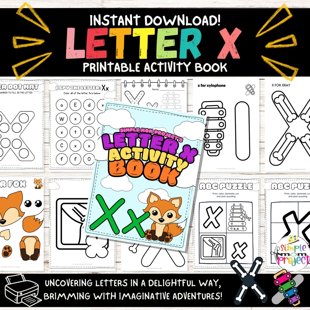 Letter X Activity Bundle – 25 Printable Worksheets, Crafts & Learning Activities for Kids