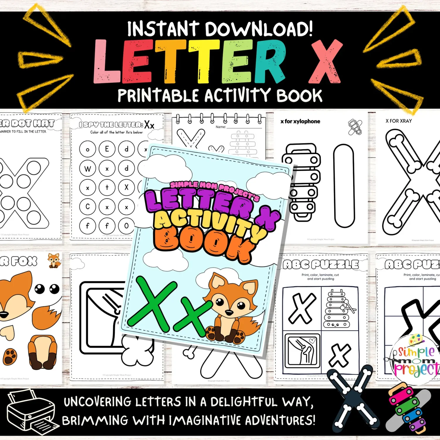 Letter X Activity Bundle – 25 Printable Worksheets, Crafts & Learning Activities for Kids