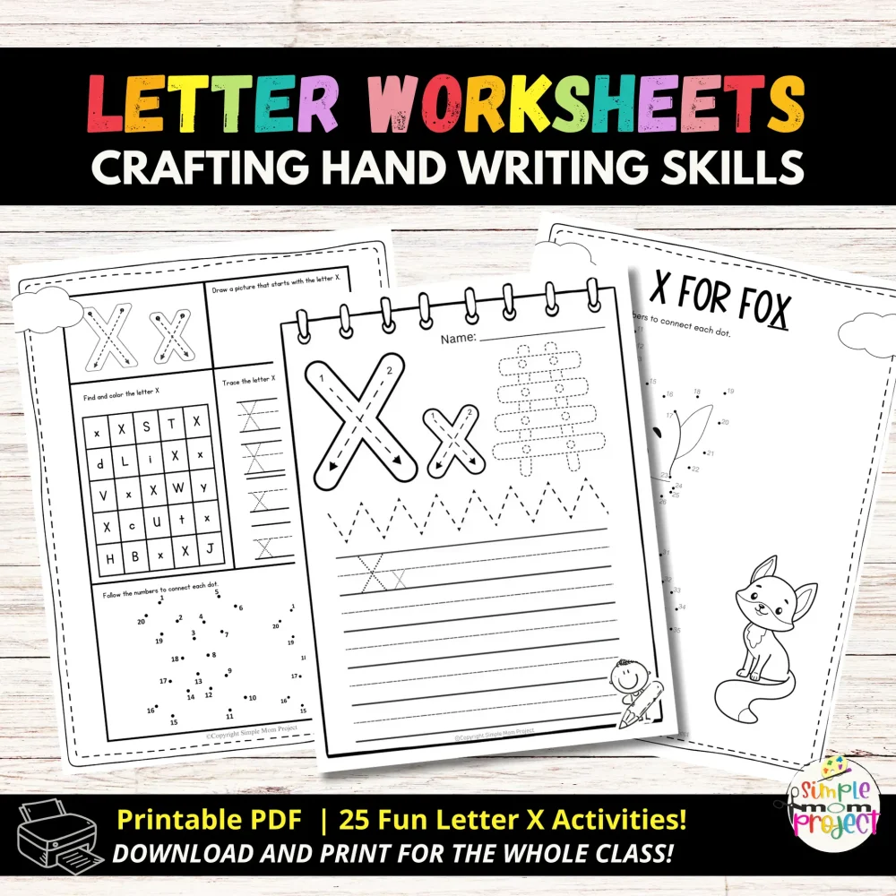 Letter X Activity Bundle – 25 Printable Worksheets, Crafts & Learning Activities for Kids - Image 5