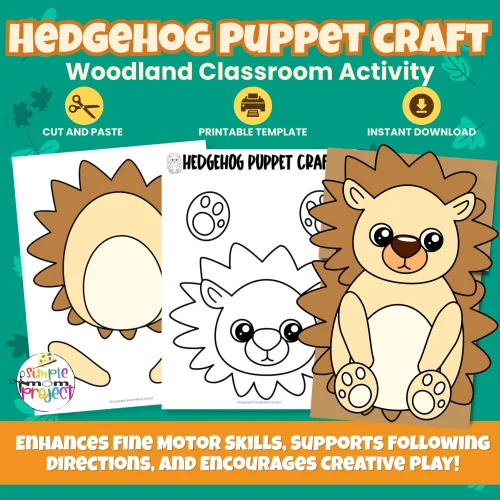 Add woodland fun to your classroom with this Hedgehog Paper Bag Puppet Craft! Kids will love printing, cutting, and creating their own forest friend. 🌲🦔 #WoodlandCraft #PreschoolActivities