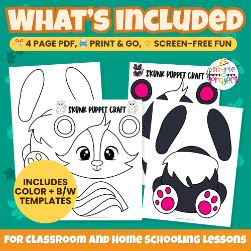 This Printable Skunk Craft is an adorable classroom activity that builds fine motor skills and creativity. Great for woodland animal units or rainy-day fun! ✂️🌳 #PrintableCraft #PreschoolActivity