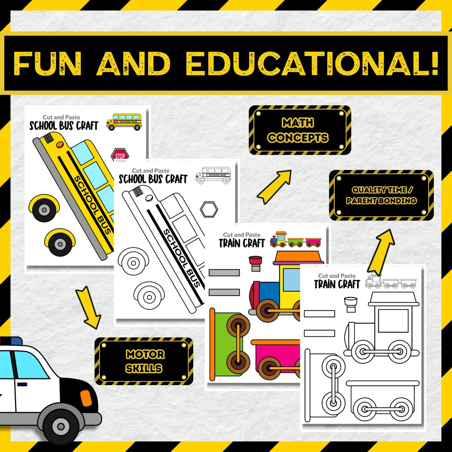 Searching for super simple cut-and-paste vehicle crafts for your little tykes? Look no further! These delightful, low-effort printable vehicle-themed bundles are a total hit for teaching kiddos all about the wacky world of transportation. Transform these adorable vehicle templates into fabulous home or classroom decor, pretend play props, and so much more! Snag your very own vehicle bundle craft today and watch the creativity zoom!
