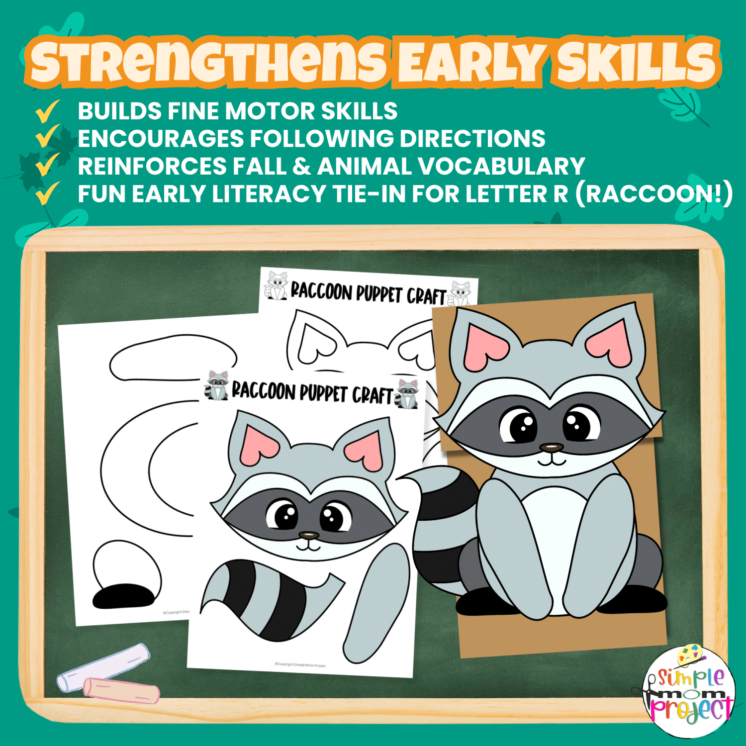 Add a new forest friend to your collection with this Raccoon Paper Bag Puppet Template! Great for woodland units, art centers, and homeschool fun. 🦝🌳 #WoodlandAnimals #PrintableCraft
