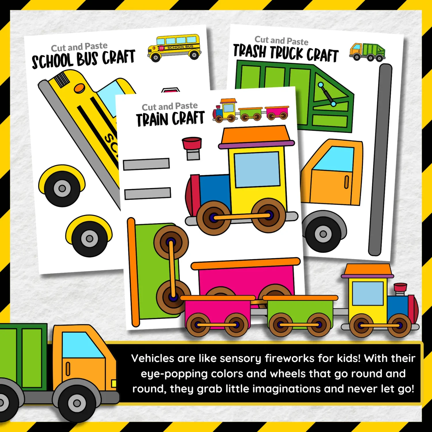 Are you on the hunt for vibrant, full-color printable vehicle crafts to keep your little ones giggling and crafting? Look no further! These adorable vehicle templates are perfect for your transportation-themed lesson plans and artsy escapades. Just snip, snip, and voilà! You've got delightful decorations or entertaining worksheets. So, what are you waiting for? Grab your copy and let the fun roll in!