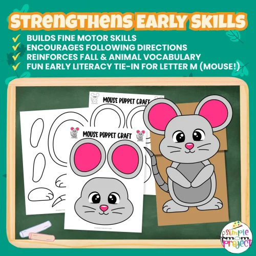 Make storytime creative with this Woodland Mouse Paper Bag Puppet! Easy printable for building fine motor skills and encouraging imagination. 🌳🎨 #WoodlandTheme #KidsCraft