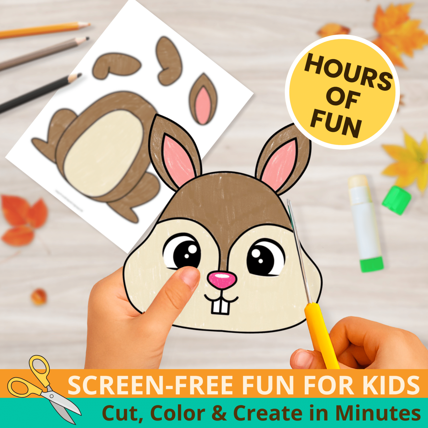 Looking for a simple fall craft? Try this Squirrel Paper Bag Puppet Template! A fun, no-prep printable for classrooms and homeschool. 🍁✂️ #PrintableCraft #AutumnCraft