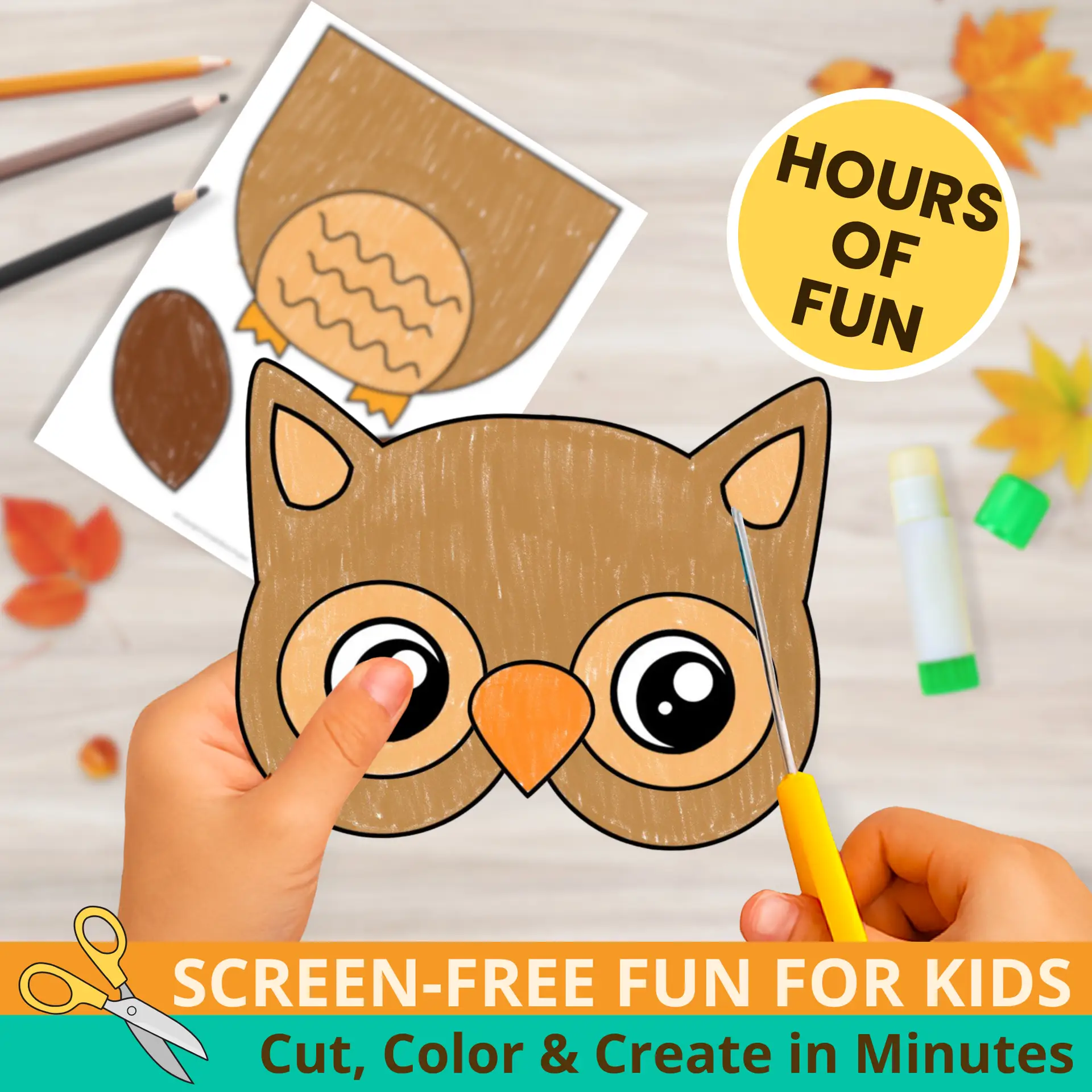 Teachers love this Owl Paper Bag Puppet Template for woodland and fall units! A cute, low-prep craft that keeps kids learning and smiling. 🍂✂️ #PreschoolCraft #WoodlandActivity