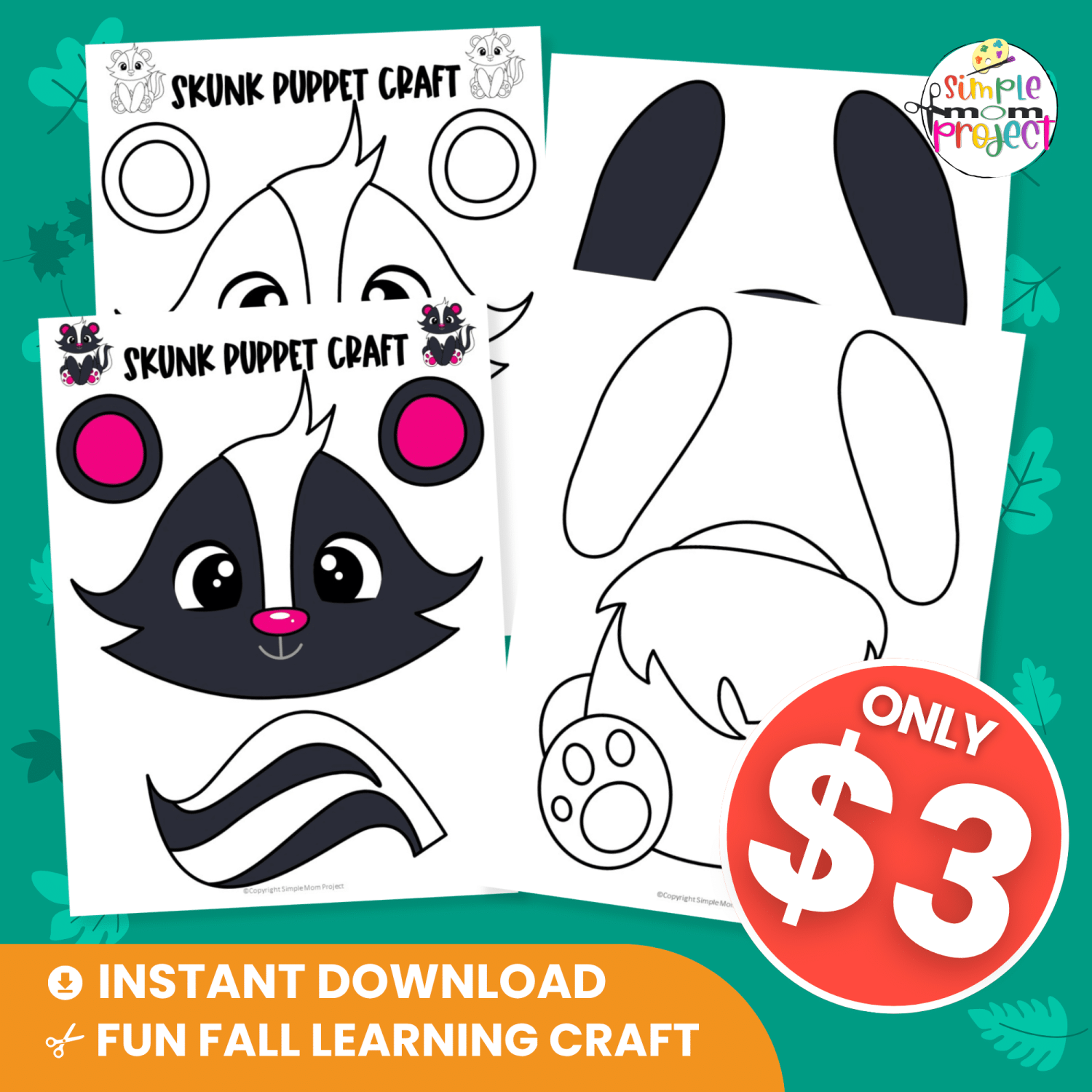 Make storytime fun with this Woodland Skunk Paper Bag Puppet! Perfect for creative play, forest themes, or fine motor practice. 🌳🦨 #PreschoolCraft #AnimalActivity