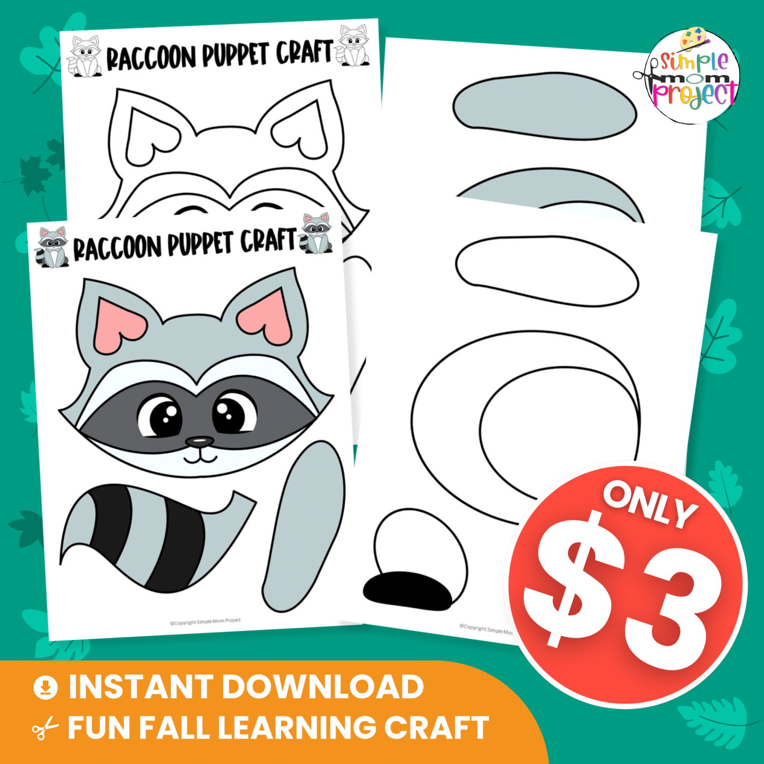 Teachers and parents love this Printable Raccoon Craft for woodland lessons and creative play! Print, cut, glue, and let the fun begin! π¦βοΈ #PreschoolActivity #WoodlandCraft