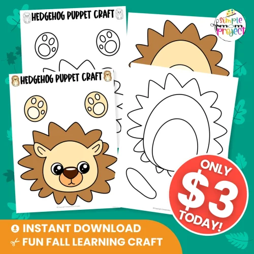 Make storytime come alive with this Hedgehog Puppet Printable! Great for building creativity, scissor skills, and imagination. 🌿✂️ #PrintablePuppet #CraftForKids