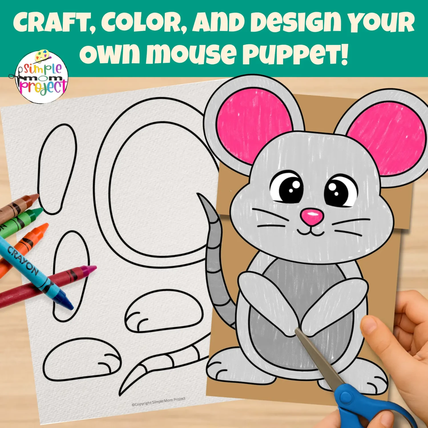 Make learning fun with this Woodland Mouse Puppet Printable! Easy cut-and-paste craft for kids — perfect for creative classroom fun. 🌳🐭 #WoodlandCraft #PreschoolActivity