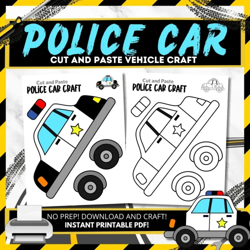 Get ready for a fun crafting experience with our printable police car template, ideal for entertaining kids on weekends. Children can create their own paper police car and personalize it with recycled materials. This craft enhances fine motor skills, concentration, and creativity, making it great for imaginative play or classroom activities. Gather your art supplies and invite family and friends to join in the fun!