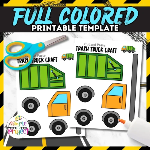 Looking for creative fun with preschoolers or toddlers? Try this printable community helper garbage truck project! It's great for little ones and even adults who enjoy crafts. This activity teaches shapes and vehicle types while enhancing focus and motor skills. With minimal supplies needed, you can spend quality time with your mini artists and create lasting memories using this fun trash truck template!