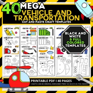 Rev up your creativity engines! If you're on the hunt for the ultimate vehicle crafts to keep your little ones (or big kids at heart) entertained, look no further! These super simple, no-prep crafts come with fun cut-and-paste templates that will have toddlers, preschoolers, and even grown-ups glued to their seats for hours. From our fan-favorite police car to speedy trains and soaring airplanes, these crafts are bound to be a smash hit for craft time or even homeschooling adventures. Buckle up and click here to snag these fabulous vehicle craft templates today!