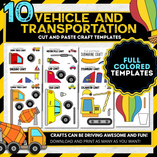 Let your little tykes unleash their inner Picassos with vibrant vehicle crafts while you tackle that endless to-do list! These colorful printable templates are the perfect way to zoom through the world of transportation education. So, gather your glitter, scissors, and glue, and grab those cheerful vehicle templates today! Time to craft and conquer!