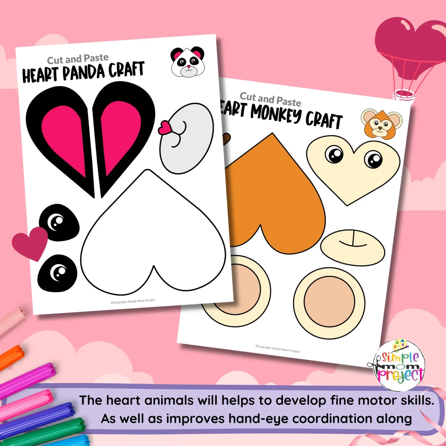 Are you looking for full colored heart animal crafts for your toddler, preschool and kindergarten kids? These colored cut-and-paste heart animal crafts are the ideal activities to keep your kids productive even on weekends. The printable heart animal templates can be used as coloring worksheets, stencils, decorations, diy cards and more crafts. Grab a few supplies and get your printable colored heart animal craft templates today!
