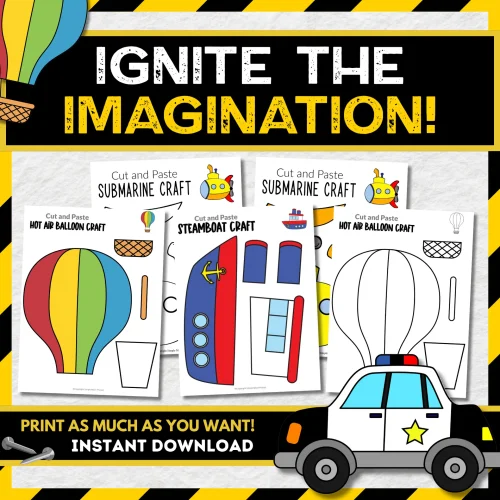 Rev up your creativity engines! If you're on the hunt for the ultimate vehicle crafts to keep your little ones (or big kids at heart) entertained, look no further! These super simple, no-prep crafts come with fun cut-and-paste templates that will have toddlers, preschoolers, and even grown-ups glued to their seats for hours. From our fan-favorite police car to speedy trains and soaring airplanes, these crafts are bound to be a smash hit for craft time or even homeschooling adventures. Buckle up and click here to snag these fabulous vehicle craft templates today!