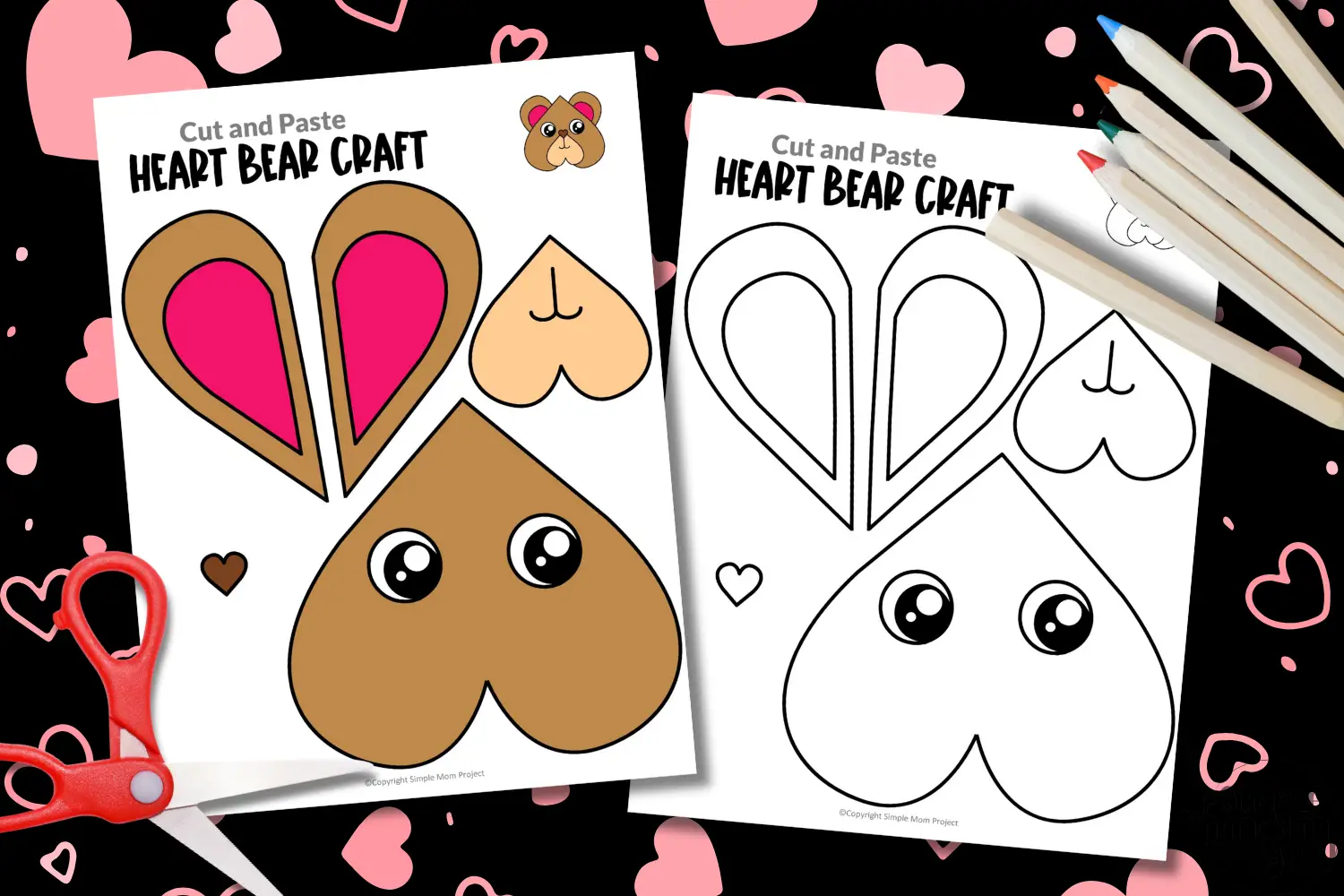 Looking for a fun weekend project for kids? Try crafting our heart-shaped bear, a favorite in animal crafts! This printable activity enhances children's coloring, cutting, and pasting skills while teaching about the letter B, shapes, and fun bear facts. Enjoy a creative and whimsical experience with our snip-and-stick heart bear craft! ❤️