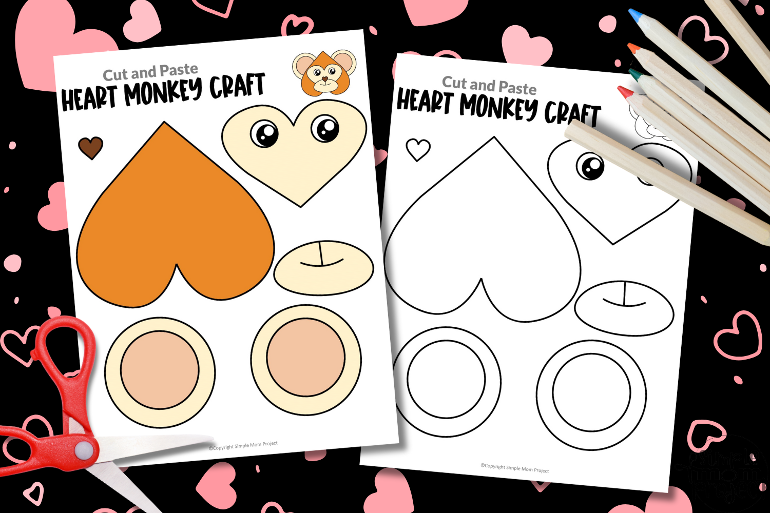 Looking for fun craft activities to engage students? This heart-shaped monkey craft is ideal for children of all ages. It can be turned into puppets, home décor, invitation cards, and more, helping kids develop fine motor skills, concentration, imagination, and creativity. This cut-and-paste activity is perfect for families or classrooms to create lasting memories together.