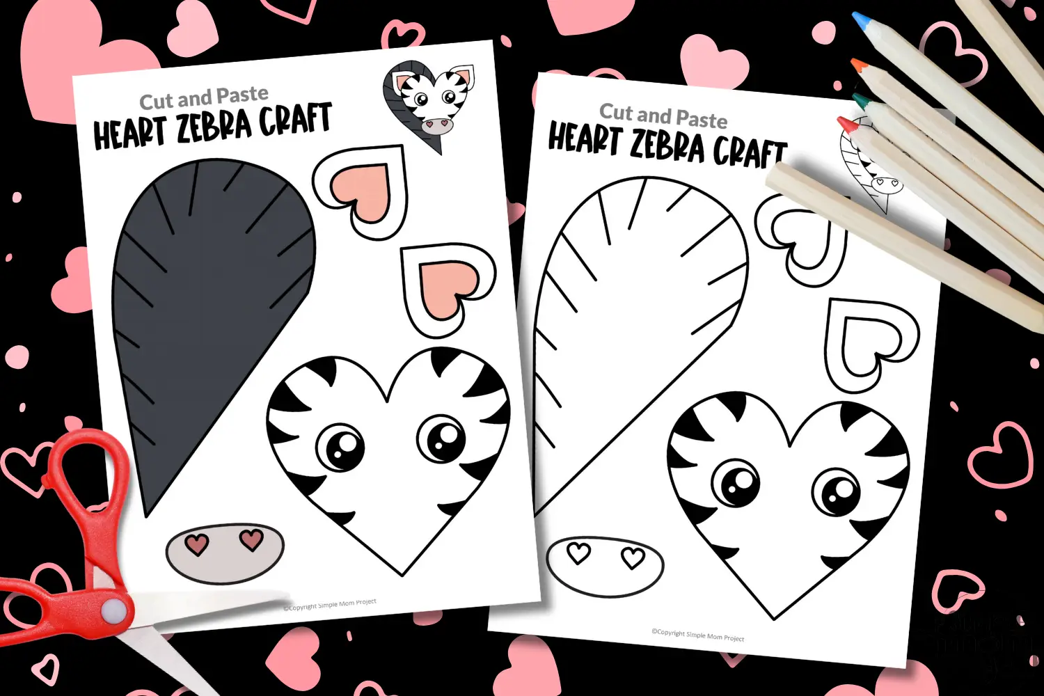 Get ready for a fun zebra adventure with this heart-shaped zebra craft template! Kids can color, cut, and glue, sparking creativity for art projects or greeting cards. Pair it with storytime for a magical experience. Print as many templates as you like and start crafting!