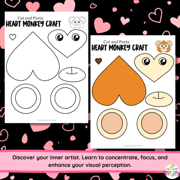 Looking for fun craft activities to engage students? This heart-shaped monkey craft is ideal for children of all ages. It can be turned into puppets, home décor, invitation cards, and more, helping kids develop fine motor skills, concentration, imagination, and creativity. This cut-and-paste activity is perfect for families or classrooms to create lasting memories together.