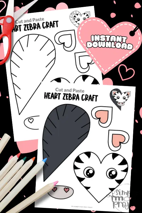 Get ready for a fun zebra adventure with this heart-shaped zebra craft template! Kids can color, cut, and glue, sparking creativity for art projects or greeting cards. Pair it with storytime for a magical experience. Print as many templates as you like and start crafting!