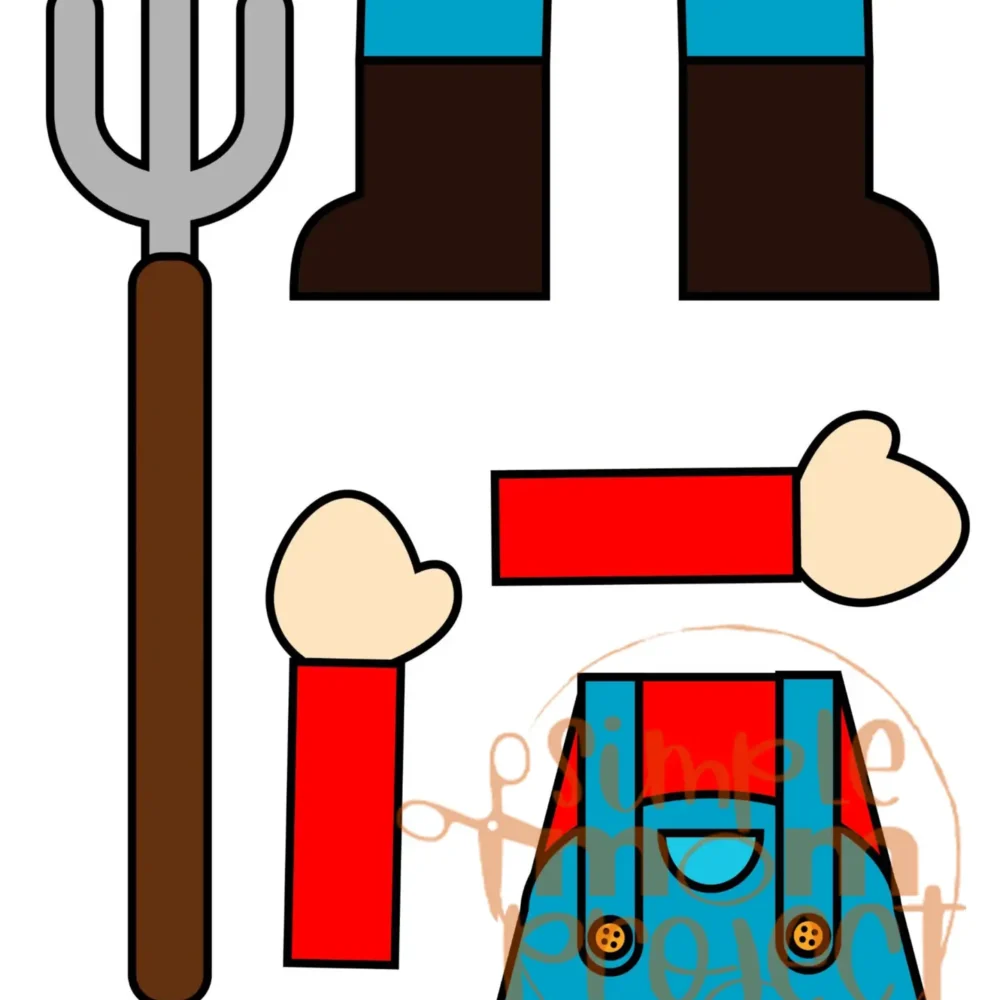 Printable Farmer Paper Bag Puppet Community Helper Craft for Kids Preschooler Toddler 3
