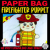 Are you looking for easy cut-and-paste craft activity to teach your kids the letter F? Use our printable firefighter paper bag puppet craft today! It is a great project when working with your fire safety or community helper lessons. Glue the firefighter craft to a brown paper bag and let your kids unleash their creativity. Download and purchase your printable firefighter puppet templates now!