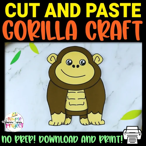 Looking for an easy cut-and-paste craft to teach your kids the letter G? This fun printable gorilla craft template is suitable for kids of all ages, from toddlers, preschoolers to kindergarteners. Include this simple gorilla shape template to your alphabet lessons, animal decorations, coloring or craft activities. Click now to grab your own printable gorilla template!