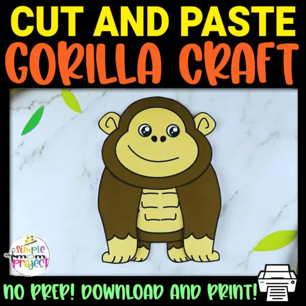 Looking for an easy cut-and-paste craft to teach your kids the letter G? This fun printable gorilla craft template is suitable for kids of all ages, from toddlers, preschoolers to kindergarteners. Include this simple gorilla shape template to your alphabet lessons, animal decorations, coloring or craft activities. Click now to grab your own printable gorilla template!